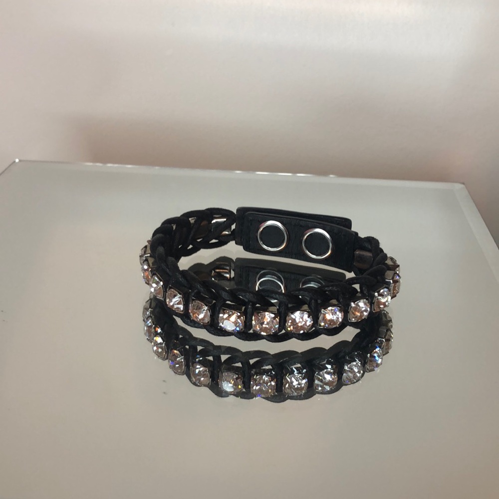 Swarovski Leather Clasp Bracelet